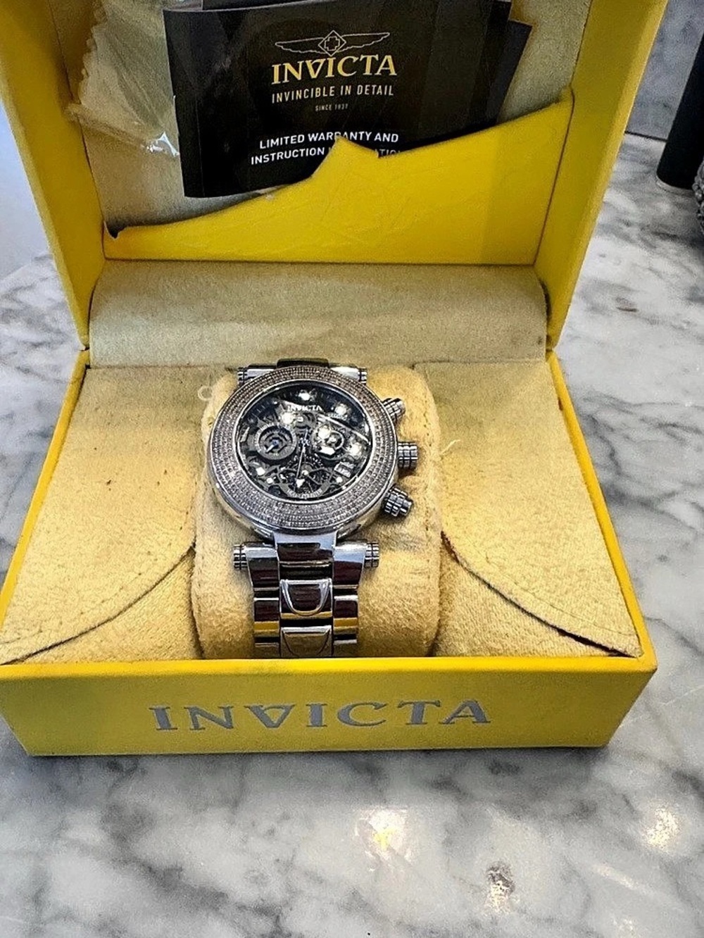 Invicta Limited Edition 18165 Men's Chronograph Watch Silver Like New